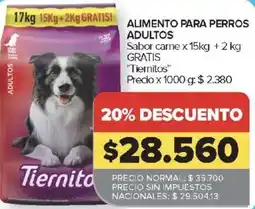 Carrefour Tiernito alimento para perros adultos oferta