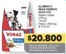 Carrefour Voraz alimento para perros adultos sabor carne oferta
