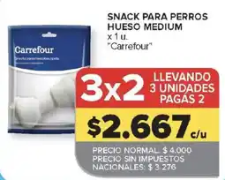 Carrefour Carrefour snack para perros hueso medium oferta
