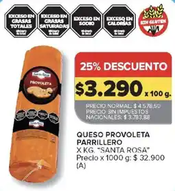 Carrefour Santa rosa queso provoleta parrillero oferta