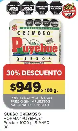 Carrefour Puyehue queso cremoso oferta