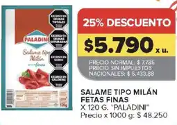 Carrefour Paladini salame tipo milán fetas finas oferta