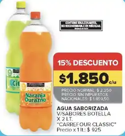 Carrefour Carrefour classic agua saborizada v/sabores botella oferta