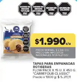 Carrefour Carrefour classic tapas para empanadas rotiseras oferta