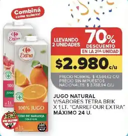 Carrefour Carrefour extra jugo natural v/sabores tetra brik oferta
