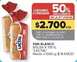 Carrefour Lactal pan blanco oferta
