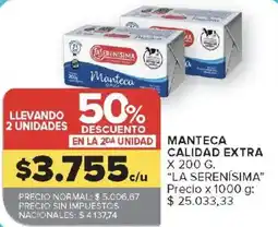 Carrefour La serenisima manteca oferta