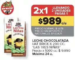 Carrefour Las tres niñas leche chocolatada oferta