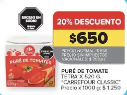 Carrefour Carrefour classic puré de tomate oferta