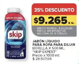 Carrefour Skip expert jabón líquido para ropa para diluir oferta