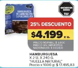 Carrefour Huellanatural hamburguesa oferta