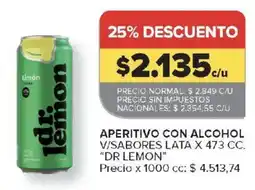 Carrefour Dr lemon aperitivo con alcohol oferta