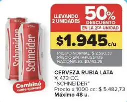 Carrefour Schneider cerveza rubia lata oferta