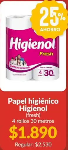 Supermercados Aiello Higienol papel higiénico (fresh) oferta