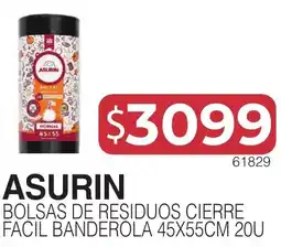 Masivos Asurin bolsas de residuos cierre facil banderola oferta