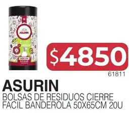 Masivos Asurin bolsas de residuos cierre facil banderola oferta
