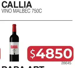 Masivos Callia vino malbec 750c oferta