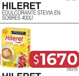 Masivos Hileret edulcorante stevia en sobres 400u oferta
