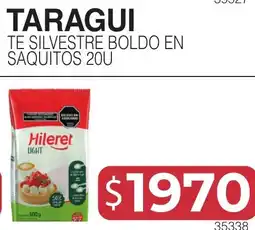 Masivos Taragui te silvestre boldo en saquitos oferta