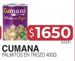Masivos Cumana palmitos en trozo oferta