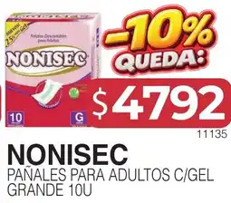 Masivos Nonisec pañales para adultos c/gel grande oferta