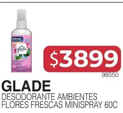 Masivos Glade desodorante ambientes flores frescas minispray oferta