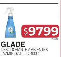 Masivos Glade desodorante ambientes jazmin gatillo 400c oferta