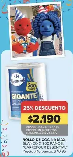 Carrefour Market Gigante - rollo de cocina maxi blanco oferta