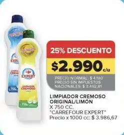 Carrefour Market Carrefour - limpiador cremoso original/limón oferta