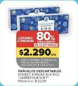 Carrefour Market Carrefour - pañuelos descartables pocket x packs 10 x 10 u oferta