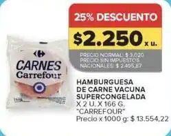 Carrefour Market Carrefour - hamburguesa de carne vacuna supercongelada oferta