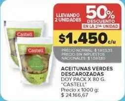 Carrefour Market Castell - aceitunas verdes descarozadas oferta