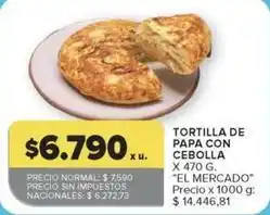 Carrefour Market Tortilla de papa con cebolla oferta