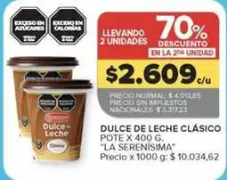 Carrefour Market La serenísima - dulce de leche clásico pote x 400 g oferta