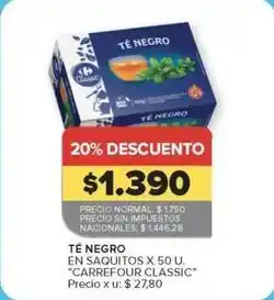 Carrefour Market Negro - té negro en saquitos oferta