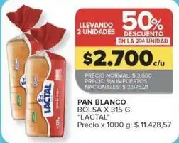 Carrefour Market Lactal - pan blanco bolsa oferta