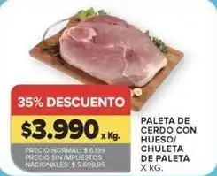 Carrefour Market Paleta de cerdo con hueso/ chuleta de paleta oferta