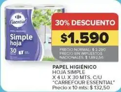Carrefour Market Carrefour - papel higiénico hoja simple oferta