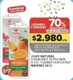 Carrefour Market Carrefour - jugo natural v/sabores tetra brik oferta
