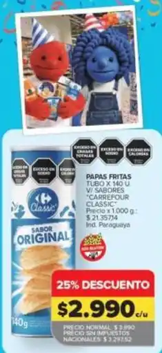 Carrefour Market Papas fritas tubo oferta