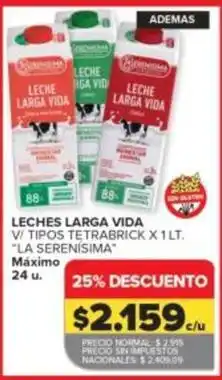 Carrefour Market La serenísima - leches larga vida v/ tipos tetrabrick oferta