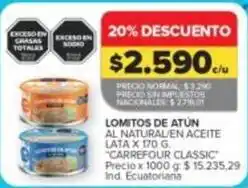 Carrefour Market Carrefour - lomitos de atún al natural/en aceite oferta
