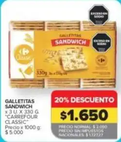 Carrefour Market Carrefour - galletitas sandwich oferta