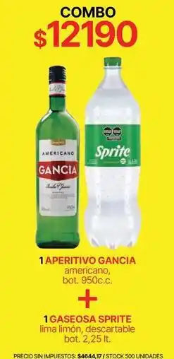 Supermercados Vea Sprite - aperitivo ganci + gaseosa sprite oferta