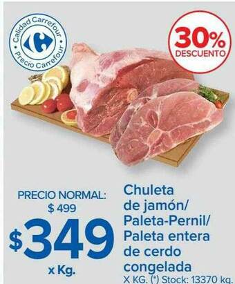 Carrefour Market Chuleta De Jamón Paleta-pernil Paleta Entera De Cerdo Congelada 30% Descuento oferta