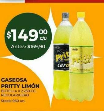 Super MAMI Gaseosa Pritty Limón oferta