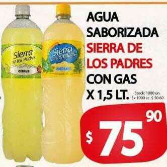 Supermercados Mariano Max Agua Saborizada Sierra De Los Padres Con Gas oferta