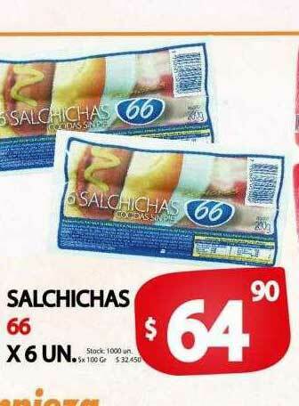 Supermercados Mariano Max Salchichas 66 oferta