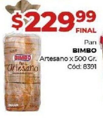 Diarco Pan Bimbo Artesano x 500 Gr. oferta