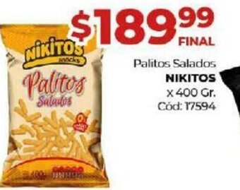 Diarco Palitos Salados Nikitos x 400 gr oferta